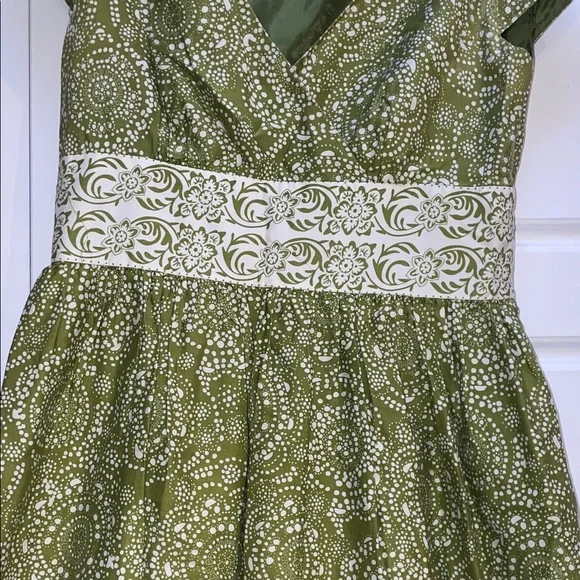 Liz Claiborne Green Patterned Midi Dress - Picture 3 of 10